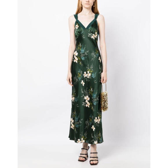 NEW Reformation Neola 100% Silk Dress Portia Large - Picture 1 of 17